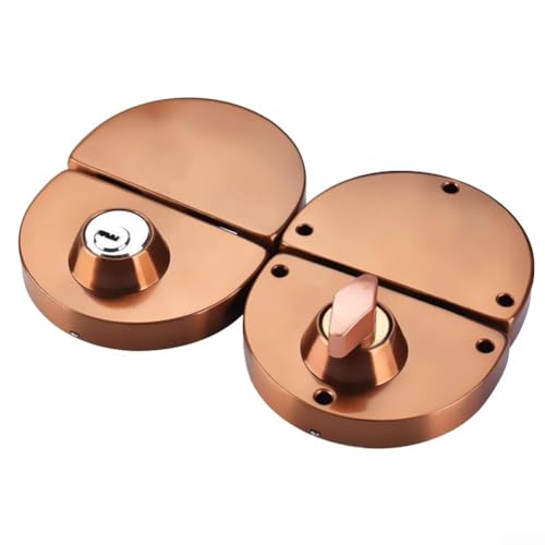 1 * Glastürschloss Rutschendes Turschloss Rahmenloses Türschloss (Rose gold) von FABULETTA
