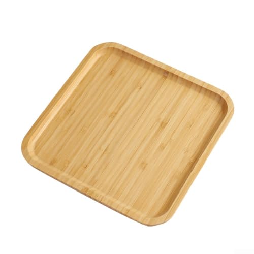 1x Hölzerne Servierschale Kabellentablett Langlebig Und Robust (25x25x1.5cm) von FABULETTA
