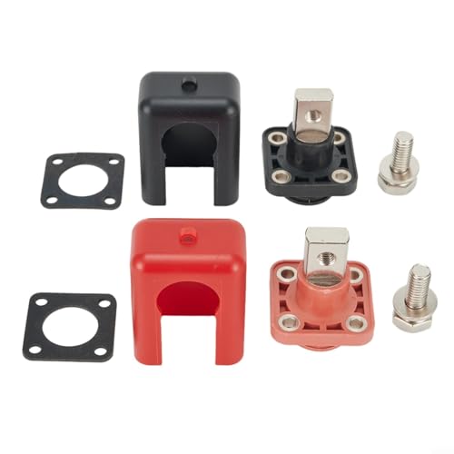 2 Stück 200A Kupfer Batterie Terminal Anschluss für Lithium Batterien Energiespeicher Rot und Schwarz Hochstrom Batteriepol Verbindungsstück von FABULETTA