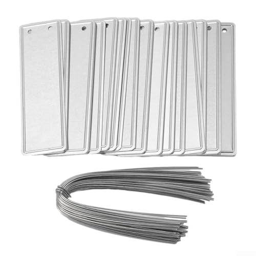 Aluminium Pflanzenschilder Set 50 Stück mit Draht Doppelseitig Beschreibbar Wetterfeste Metall Etiketten für Bäume Pflanzen Garten, Doppelseitige Metallanhänger Aluminium Pflanzenschilder Set 50 Stück mit Draht Doppelseitig Beschreibbar Wetterfeste Metall Etiketten für Bäume Pflanzen Garten, Doppelseitige Metallanhänger von FABULETTA