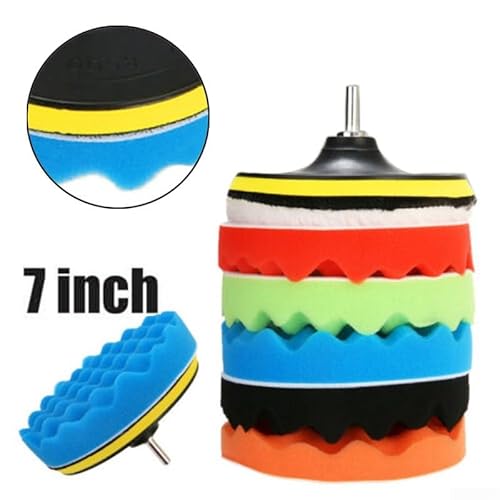 Buffing Pad Supplies Buffer Care Pads Polisher Set Sponge 30mm Adapter (7″) von FABULETTA