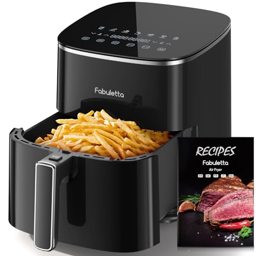 Fabuletta Heißluftfritteuse 5,7L, 11-in-1 Air Fryer, Max230℃ Heissluft Fritteusen, Digitaler Timer bis zu 6 Stunden, LED-Touchscreen AirFryer, Schnelle Erwärmung, Shake-Modus, 95% weniger Öl, 1950W von FABULETTA