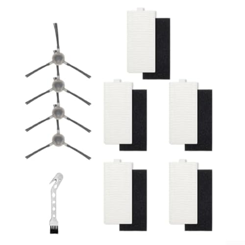 Filtersatz mit 5 Filtern, 4 Seitenbürsten und 1 Reinigungsbürste für Lefant M1/M2 Pro Saugroboter, langlebige zur effektiven Entfernung von Feinstaub und Teppichreinigung von FABULETTA
