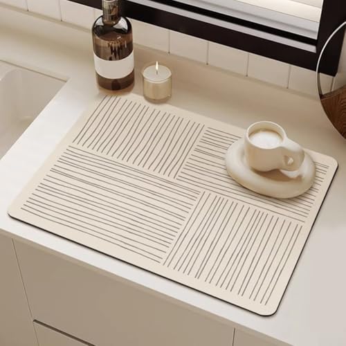 Kitchen Sink Drain Mat Highly Absorbent and Quick Drying Faux Velveteen Design (A) von FABULETTA