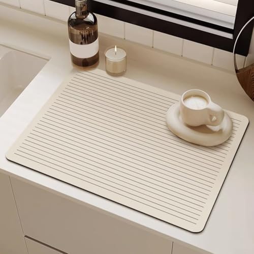 Kitchen Sink Drain Mat Highly Absorbent and Quick Drying Faux Velveteen Design (K) von FABULETTA