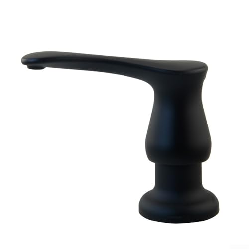 Modern Look, Smooth Pump Mechanism Matte Black/Brushed Nickel Soap Dispenser 500ml for Kitchen Sink (Matte Black) von FABULETTA