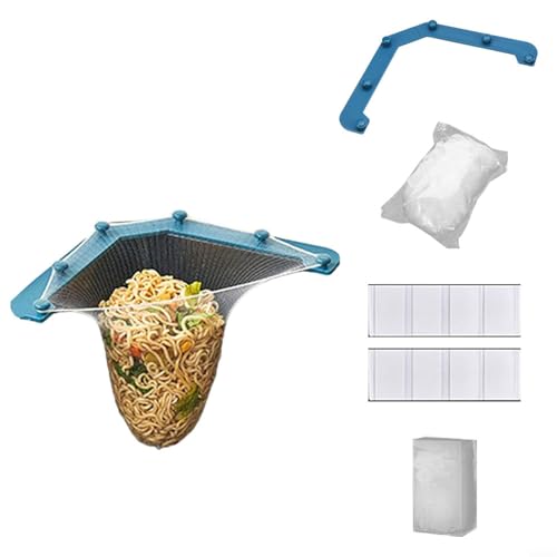 Modern Triangle Hanging Net Drain Basket Organize and Filter Kitchen Leftovers (Blue) von FABULETTA