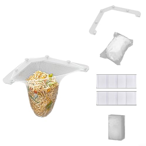 Modern Triangle Hanging Net Drain Basket Organize and Filter Kitchen Leftovers (White) von FABULETTA