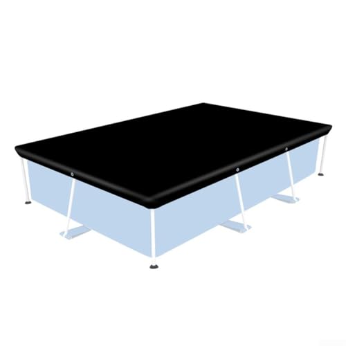 Rechteckige Poolabdeckung für Außenbereich 221x150cm Wasserdicht UV-Beständig Staubdicht Wärmereflektierend Schwarz Oxford-Gewebe Gartenpool Schutz von FABULETTA