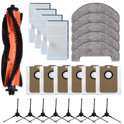 Roboterstaubsauger Ersatzteilset mit Hauptbürste Filter Wischmopp Staubbeutel Seitenbürste Für MONSGA MS1 MAX Roboterstaubsauger Ersatzzubehörpaket(B) von FABULETTA