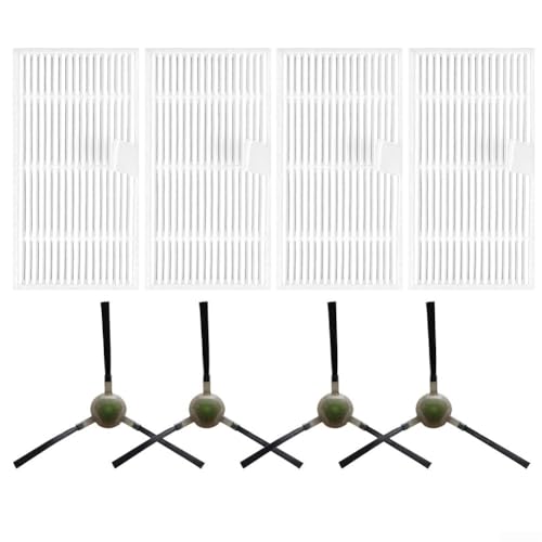 Seitenbürsten und Filter Set für MAMNV T7S, für JIKA T7S, für Teendow T7S, für Teendow T12S Saugroboter Ersatzteile, effektive Kanten- und Eckenreinigung(A) von FABULETTA