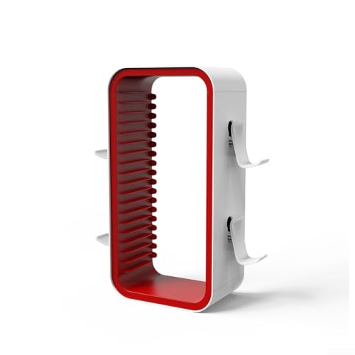 Spieleaufbewahrungsturm für 18 Discs, Kompatibel mit für PS5, für Xbox, für Switch, Kompakter und effizienter Spiele-Organizer für 18 Disks, entwickelt für PS4(White and Red) von FABULETTA