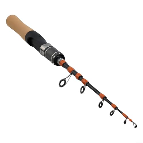 Teleskop-Casting- und Spinner-Angelrute, UL Power, Tragbare Ultraleicht Angelrute 150cm Carbon Spinnrute Teleskop mit 6 Ringe 4-10lb von FABULETTA