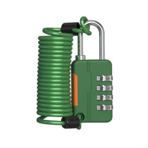 Vorhängeschloss Zahlenkombinationsschloss Antidiebischer Seilschlüssel Robuste Baustoffmaterialien Täglichem Verschleiß Widerstandsfähig (green) von FABULETTA