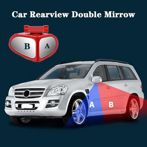 Wide Angle Car Blind Spot Mirror, 360 Degree Adjustable, HD Glass Lens (Red right) von FABULETTA