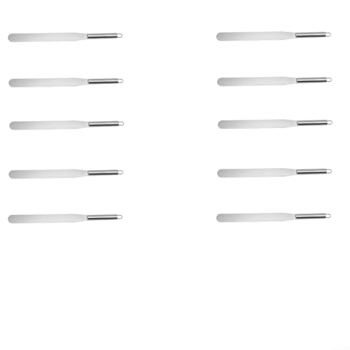 10 Stück 25,4 cm Edelstahl Spatel Backen Zuckerguss Messer Grillschaber zum Kochen Kuchen Dekorieren von FACAIIO