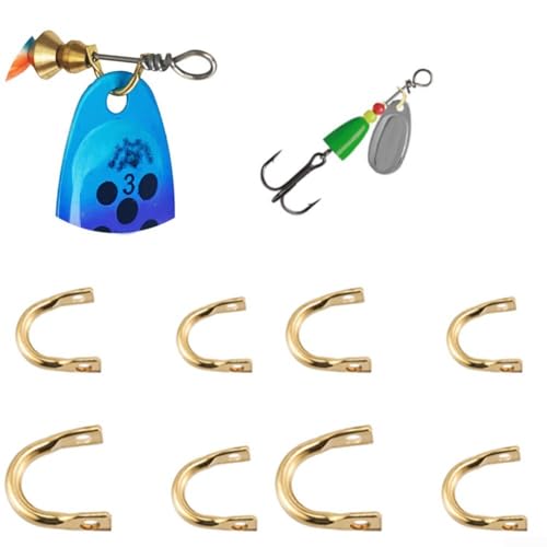 100 Stück EasySpin Gabelkegel für DIY Angelköder Spinnerbait Herstellung, entworfen für reibungslosen Spin und kompatibel mit Draht oder Angelschnüre (mittelsilber) von FACAIIO