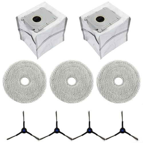 3 Wischtücher und 2 Staubbeutel mit 4 Seitenbürsten für Ecovacs für Deeboot für Mini Essential Reinigungsset von FACAIIO