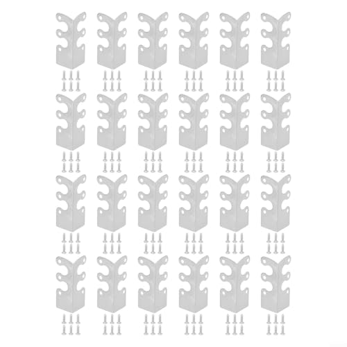 6 Stück Metall-Eckenschutz im Vintage-Stil für Bodenleisten-Schutz in Wohnzimmern, Büros und anderen Innenräumen (Silber, 24 Stück) von FACAIIO