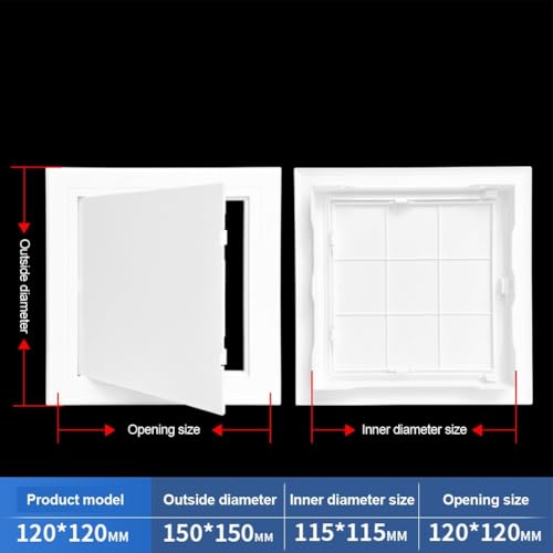 ABS Revisionstürabdeckung mit Scharnier-Design für einfachen Zugang zur Wand (120 x 120 mm) von FACAIIO