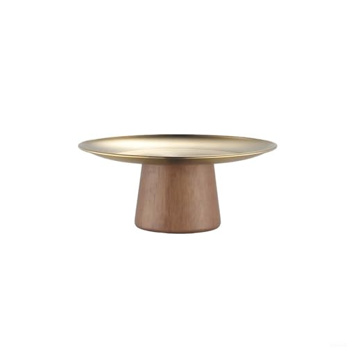 Ästhetisches Design Obst-Servierplatte mit stabilem Holzsockel, um Ihren Tisch zu verschönern (Gold, 17 cm) von FACAIIO