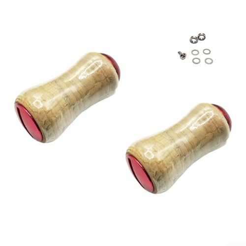 Angelrolle Knauf Korken mit Aluminiumlegierung und Kork für DAIWA für TATULA 3A Baitcastrolle Ersatzgriff DIY Modifikation (2 Stück rot) von FACAIIO