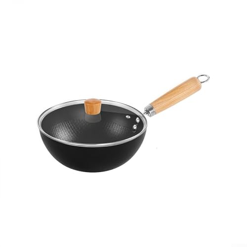 Antihaftbeschichtete Bratpfanne mit Glasabdeckung für bessere Wärmeverteilung und Kochleistung (18 cm) von FACAIIO