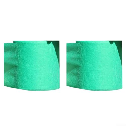 Atmungsaktive Baumschutzfolie, 2 Rollen, 10 cm x 35 m, Vliesstoff, schützt Baumrinde vor Frost, Sonne, Wind und Tiergefahren (grün) von FACAIIO
