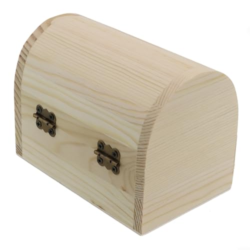 Aufbewahrungsbox aus gewölbtem Holz mit stabilen Scharnieren, ideal für DIY-Personalisierung und Bastelideen (M) von FACAIIO