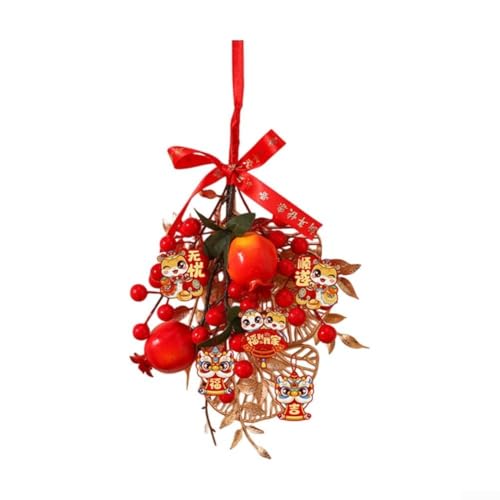 Chinesisches Frühlingsfest Wandbehang Ornament ikonisches Feuerwerkskörper und Laternen-Design (G) von FACAIIO