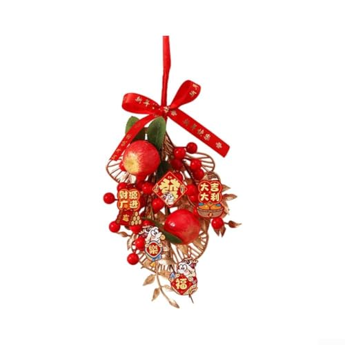 Chinesisches Frühlingsfest Wandbehang Ornament ikonisches Feuerwerkskörper und Laternen-Design (H) von FACAIIO