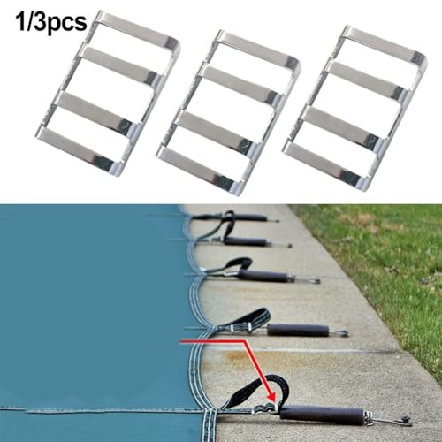 Edelstahl-Stangenschnalle für Pool-Sicherheitsabdeckungen, bietet robusten Verriegelungsmechanismus und Kompatibilität mit verschiedenen Poolabdeckungsgurten (1 Stück) von FACAIIO