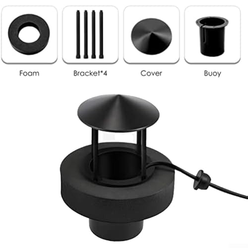 Einkopf-Spritzschutz mit Wasserschwimmer zur Kontrolle von Spritzwasser und Aufrechterhaltung des optimalen Wasserstands in verschiedenen Wasseranwendungen (schwarz) von FACAIIO