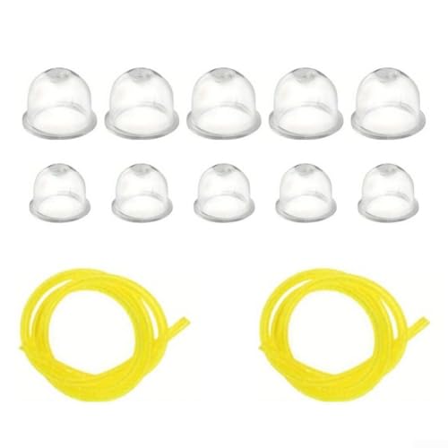 Ersatz-Set für kleine Motor-Kraftstoffleitungen mit Ölblasenrohr für Rasenmäher, Schneefräsen, Kettensägen und Trimmer, entwickelt für zuverlässige Leistung (2 Rohre + 10 Ölblase) von FACAIIO