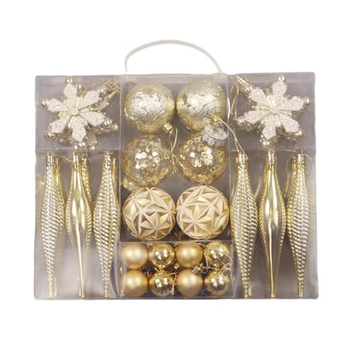 FACAIIO 40-teiliges Weihnachtskugel-Ornament-Set, bruchsichere PET-Kugeln für Weihnachtsbaum, Urlaub, Hochzeit oder Partydekoration, gemischte Farben von FACAIIO
