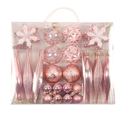 FACAIIO 40-teiliges Weihnachtskugel-Ornament-Set, bruchsichere PET-Kugeln für Weihnachtsbaum, Urlaub, Hochzeit oder Partydekoration, gemischte Farben von FACAIIO