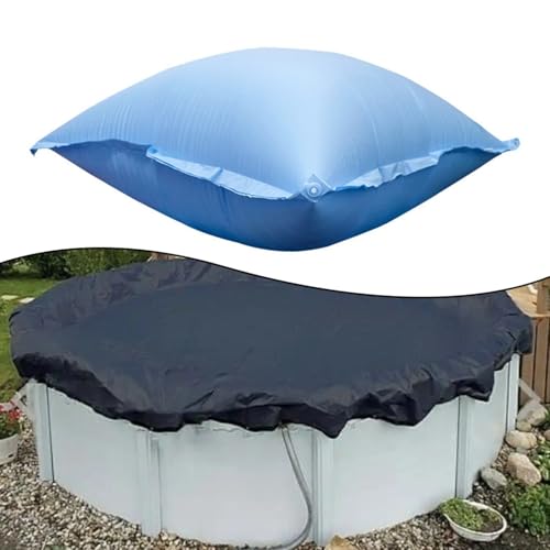 FACAIIO Aufblasbare Winterabdeckung für oberirdische Pool-Kissen, Unterstützung mit Seilen, 120 x 120 cm, Schwimmbad-Schutzabdeckung von FACAIIO