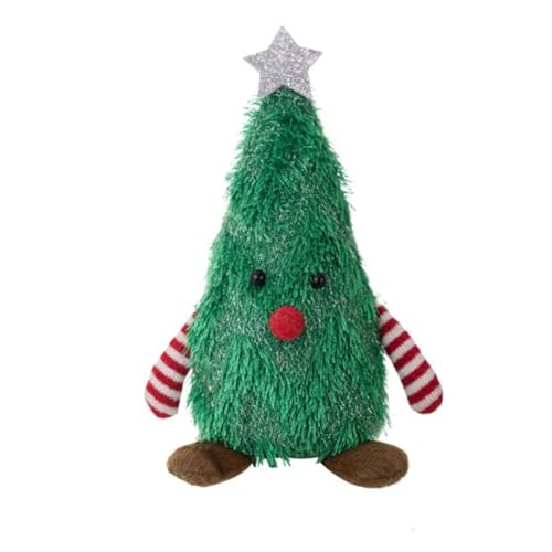 FACAIIO Beleuchtete Weihnachtsbaum-Figur, Plüschstoff, Ornament für Ferienhausdekoration, 16,3 cm von FACAIIO