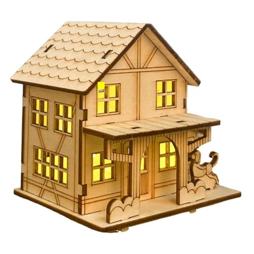 FACAIIO Holzhaus Weihnachtsdekoration mit LED-Lichtern, DIY Urlaub Dekoration für Tischplatte, Desktop, Baum und Wohnkultur FACAIIO Holzhaus Weihnachtsdekoration mit LED-Lichtern, DIY Urlaub Dekoration für Tischplatte, Desktop, Baum und Wohnkultur von FACAIIO