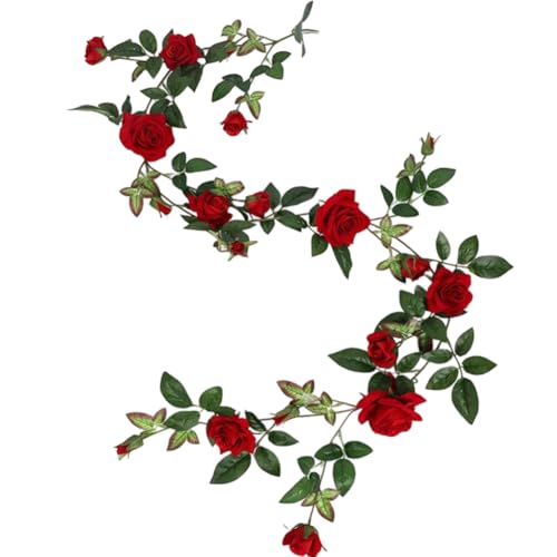 FACAIIO Künstliche Rosenranke aus Kunststoff, Blumengirlande für Hochzeit, Party und Heimdekoration, flexibel und einfach zu formen FACAIIO Künstliche Rosenranke aus Kunststoff, Blumengirlande für Hochzeit, Party und Heimdekoration, flexibel und einfach zu formen von FACAIIO