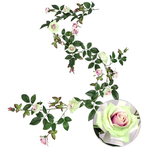 FACAIIO Künstliche Rosenranke aus Kunststoff, Blumengirlande für Hochzeit, Party und Heimdekoration, flexibel und einfach zu formen FACAIIO Künstliche Rosenranke aus Kunststoff, Blumengirlande für Hochzeit, Party und Heimdekoration, flexibel und einfach zu formen von FACAIIO