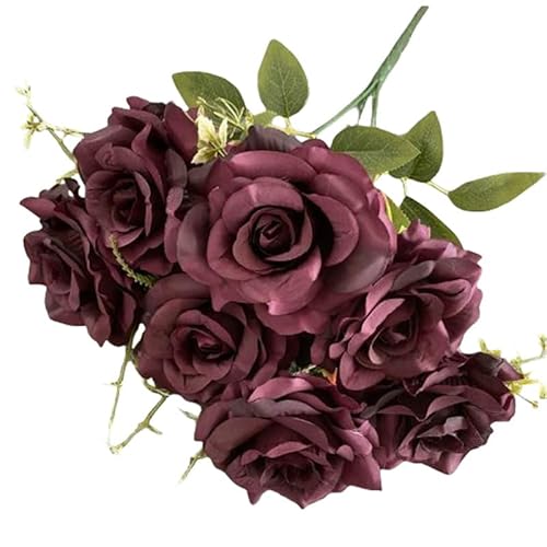 FACAIIO Künstlicher Blumenstrauß mit 7 Köpfen, Kunstblumen für Hochzeiten und Heimdekoration, Rosy Rot Orange Weiß FACAIIO Künstlicher Blumenstrauß mit 7 Köpfen, Kunstblumen für Hochzeiten und Heimdekoration, Rosy Rot Orange Weiß von FACAIIO