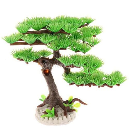 FACAIIO Künstlicher Kiefernbaum Bonsai Topfpflanze, Simulation Grün und Braun Kunststoff Dekorative Ornament für Zuhause, Büro, Schlafzimmer, Wohnzimmer oder Hotel von FACAIIO