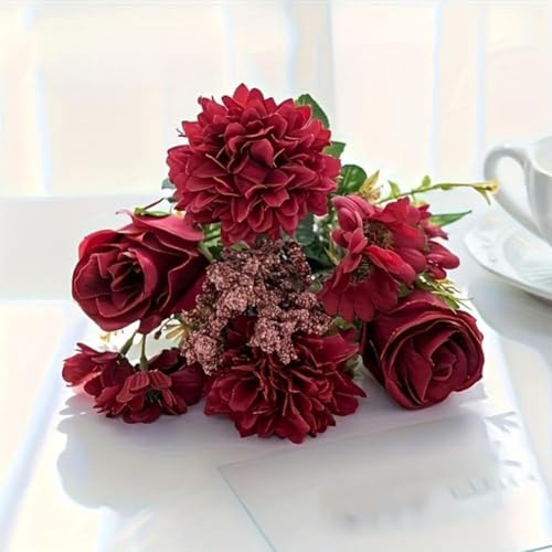 FACAIIO Künstlicher Rosenstrauß, Seidenblumen für Hochzeiten, als Dekoration für Zuhause, Festivals, Dekoration und DIY-Arrangements, 2 Stück FACAIIO Künstlicher Rosenstrauß, Seidenblumen für Hochzeiten, als Dekoration für Zuhause, Festivals, Dekoration und DIY-Arrangements, 2 Stück von FACAIIO