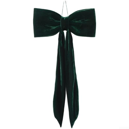 FACAIIO Lange Samtschleife, Weihnachtsbaumschmuck, rote Hängedekoration für Haus und Fenster (30 cm, grün) von FACAIIO