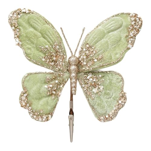 FACAIIO Mehrfarbiger Glitzer-Flanell-Schmetterling, Weihnachtsbaumschmuck, 14 x 19 cm, hängende Dekoration für Urlaub, Party, Heimdekoration von FACAIIO