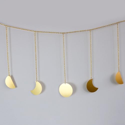 FACAIIO Mondphasen-Wandbehang Bohemian Metall Ornament zur Verschönerung Ihres Wohnraums (groß) von FACAIIO