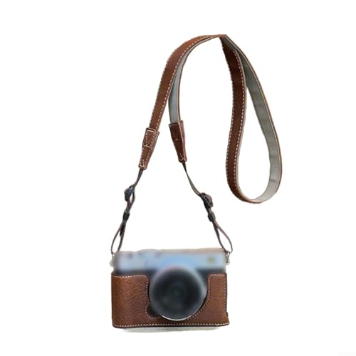 FACAIIO PU Leder Halbtasche für Fuji X-E5 Kamera Schutzhülle mit Band robust und stylisch Braun (Braun) von FACAIIO