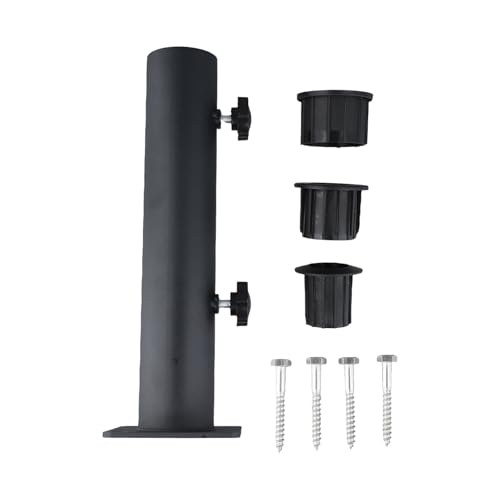 FACAIIO Robuster Stahl-Sonnenschirmständer mit 48/38/32 mm Ringadaptern, Schirmstangenhalter für Garten, Terrasse, Tischhalterung von FACAIIO