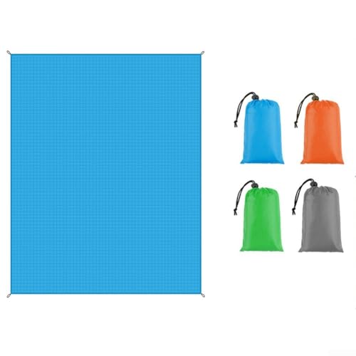 FACAIIO Strapazierfähige und wasserdichte Picknickmatte, 150 x 200 cm, Stranddecke, tragbare Campingmatte (blau) von FACAIIO